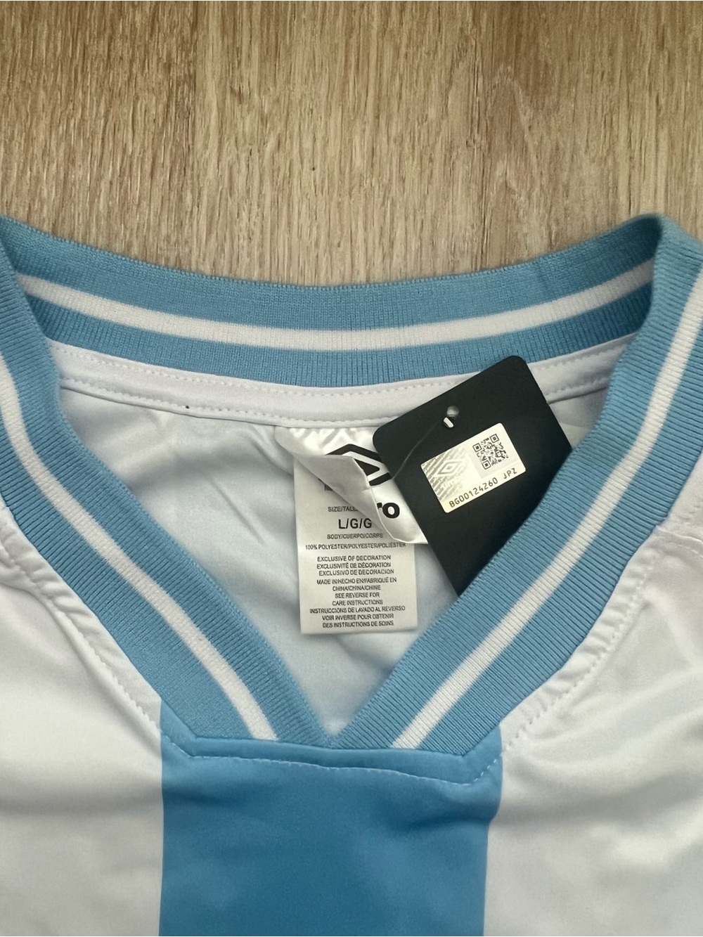 NWT Umbro Argentina Soccer Jersey Mens XL Blue White Checkered World Cup 2026 - Picture 3 of 10